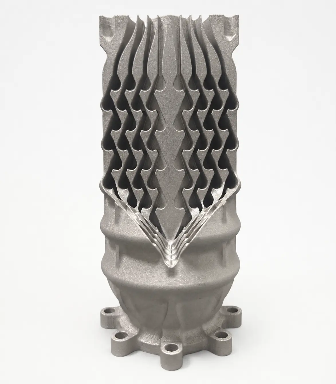 Metal heat-exchange element with complex internal geometry